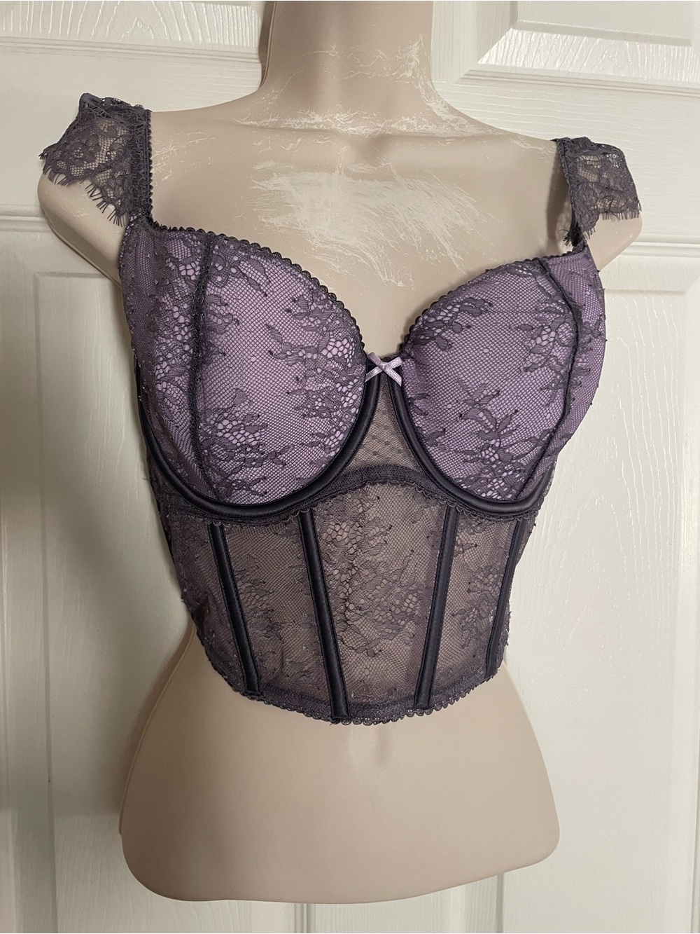 NWT Victoria’s Secret Lace Longline Bustier in Lavender Purple